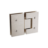 120cm Wall-to-Wall Frameless Shower Screen Nickel U-Brackets with SS Hinges & Square Knob Handle V63-853891