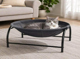 Dark Grey Elevated Cat Hammock Bed - 45 x 42 x 23 cm Reinforced Iron Frame and Easily Removable V888-ELOSUNG55083