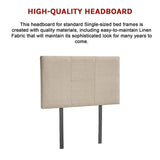 Linen Fabric Single Bed Headboard Bedhead - Beige V63-800827