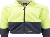 HI VIS Polar Fleece Sherpa Jacket Full Zip Thick Lined Winter Safety Jumper - Yellow - 3XL V563-CJ35-YLW-3XL