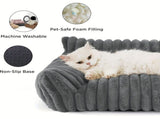 Cute pet cat sofa Standard S size - Puffy cat bed with high-quality soft velvet pile, indoor cat V1102-M-SHOE-32531-GRAY-13A24121