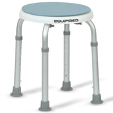 Equipmed Shower Chair Bath Stool, with 360-degree Swivel Rotating Seat for Elderly, White/Blue V219-HELSBSEQSS5A