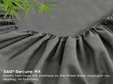 4 Piece Ultra Soft Bamboo Breathable Sheet Set -Hotel 2000TC Breathable Bed Sheets Set with 37 V1317-BAMBOO-AUK-4JT-GREY