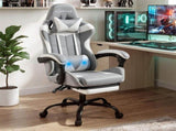Artiss Gaming Office Chair Fabric Ergonomic with 2 Point Message Light Grey MOC-L-GC-2P-FAB-LG