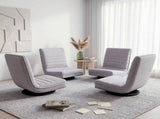 Artiss 4PCS Swivel Floor Chair 360 Adjustable Foldable Lounge Seat Floor Sofa Chair Grey FLOOR-SBL-03LIN-GYX4