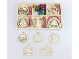 30Pcs Wood Christmas Tree Ornament Snowman Star Letter Hanging Pendant Decor-B V1263-JX-763