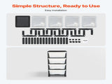 Plastic Storage Drawers Cart, 4 Drawers Storage Organizer with Wheels, Rolling Closet Organization V952-CWCT1SLJL4G13PBKB001V0