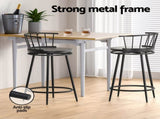 Artiss 2x Bar Stools Swivel Metal Chairs BA-J-8138-BKX2