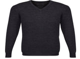 Mens Advatex Varesa Wool Pullover Jumper Cardigan V Neck - Charcoal V563-A59520-CHARCOAL-M