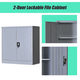 Two-Door Shelf Office Gym Filing Storage Locker Cabinet Safe V63-774205