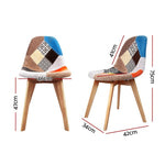 Artiss Dining Chairs Set of 2 Fabric Retro Replica DSW BA-BB-DSW-56FBX2