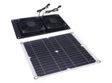Solar Powered Exhaust Fan 12W 18V Monocrystalline Silicon Solar Panel Dual Fan Ventilator Kit for V1294-YM0901-3114250034411