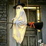 Fabric Ghost Ornament with Orange Bow, Handmade Cloth Ghost Hanging Pendant, Soft Halloween V1366-AZ2-W-16051