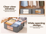 Artiss Blanket Storage Bags Box X8 Clothes Quilt Container 84L Organiser Grey BLS-DIY-LIN01-GYX8