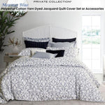 Private Collection Marina Blue Quilt Cover Set Polyester Cotton Yarn Dyed Jacquard King V442-LED-QUILTCS-MARINA-BLUE-KI