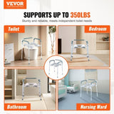Commode Chair, Bedside Commode with Padded Seat and Arms, 7-Level Adjustable Height, 5.8L Removable V952-WLLGS350BLRZ8J6E0V0