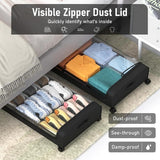 Black Square Under-Bed Storage Rack with Wheels Sturdy Easy to Move for Bedroom AU V201-QHGMMOREONE043
