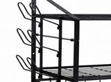 Toque Pot Rack Wall Mounted 2 Tier Hanging Cookware Organizer 20 Hooks Pan Rack KT1063-BK-2-AU