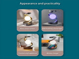 Rotating Levitating Night Light with RGB Colors & Wireless Charging 1-Second Palm-Activated Spin, V1107-ROTATING LEVITATING NIGHT LIGHT