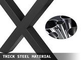 Metal Table Legs 28.4 x 29.9 Inch Black Table Legs Premium steel table legs with X-frame style Steel V952-ZT720X760MM000001V0