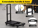 Giantz Folding Hand Truck Platform Trolley Foldable Dolly Cart 200kg Load Black PT-220S-BK