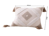 Walbest Boho Throw Pillow with Braided Rope Pattern And Tassels Soft Cotton Linen Textured Cushion V1189-WXFWAL-20260319-00028