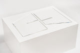 Clear Acrylic Tilted Book Display Stand, Cross-Base Plexiglass Holder for Medium to XL Books, 35 x V1188-MS-731-040