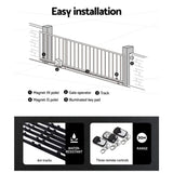 LockMaster Automatic Sliding Gate Opener Kit 20W Solar 6M 600KG GO-SLIDE-M01-20W-RAILX3
