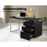 Artiss Computer Desk Drawer Black 140CM DESK-140M-BK-AB