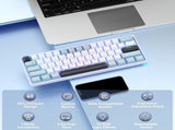 SOLAKAKA SK961 Tri-Mode Wireless RGB Backlit Mechanical Gaming Keyboardwhite&blue V1300-SK961-WHITE-BLUE