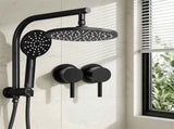 Cefito 9'' Rain Shower Head Set Handheld Round High Pressure Twins Tap Chrome SHOWER-A1-RO-9-BK-TAP-RO