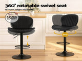 Artiss 4x Bar Stools Kitchen Swivel Gas Lift Counter Chair Shell Leather Black BA-KJ-5681-BKX4