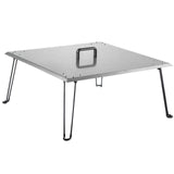 Fire Pit Heat Deflector Fire Pit Pan Cover Stainless Steel Foldable Legs V952-DTRSHPG24241363ZNV0