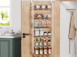CARLA HOME 6-Tier Over the Door Organizer Heavy-Duty Metal Pantry Rack with Hanging Baskets for Home V178-36341