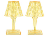 LED Crystal Table Lamp Transparent Prism Dimmable Desk Lamp USB Charging Indoor LightingYellow V1294-YM0901-3119210122317