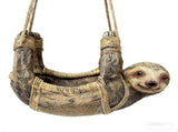 Sloth Resin Bird Feeder Whimsical Garden Ornament with Metal Mesh Tray Outdoor Hanging for V1366-AZ2-W-14802