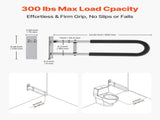 Toilet Safety Rail, 60.5 cm U-Shaped Handicap Bar, Foldable Senior Safety Pole, Flip Up Toilet V952-CSFSWZTKFZ24OTR5FV0