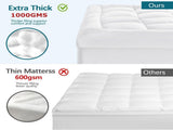 1000GSM Mattress Topper Viscose Derived from Bamboo, Thick Pillowtop Fitted Mattress Cover with 45cm V1317-HB-TOP-AUSK-CL-BAI
