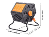 Compost Bin 18.5 Gal Composter Tumbler Rotating Outdoor with Sliding Door V952-FGDFJ185JL00JRFPDV0