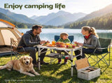 Weisshorn Folding Camping Table Adjustable Aluminium 60 x 40 cm Wood Grain XFEL-CAMP-AL-WD
