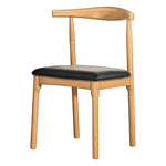 Artiss Dining Chair Rubber Wood Leather Seat Black MO-DIN-B-02-PU-BK