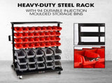 BAUMR-AG 94 Parts Bin Rack Storage System Mobile Double-Sided - Red V219-STRBRKBMRAM94R