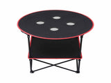 Weisshorn Folding Camping Table with 4 Cup Holders Metal Oxford 73CM Black XFEL-CAMP-4CUP-WD