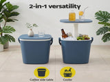 Gardeon 2-in-1 Outdoor Bar Table Portable Ice Bucket Cooler 15L Tong Blue ODF-COOLER-Q-BU