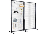 2' x 5.6' Grid Wall Panels Tower, 2 Packs Wire Gridwall Display Racks with T-Base Floorstanding, V952-LSWGQ6878INCNL5GHV0