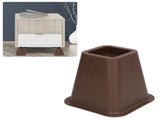 6 Pcs Furniture Risers Plastic Antislip Bed Risers Wood Grain for Storage Desk Sofa Chair Washing V1294-YM0521-3117220279611