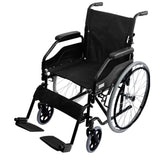 Orthonica 24in Self Propelled Foldable Steel Wheelchair - Black WCR-MAS-003-BK