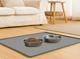 Pet Silicone Food Mat for Cat and Waterproof, Pet Placemat with Rim for Food and Water Bowls, V1369-AZ3-W-08679