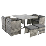 Horrocks 8 Seater Outdoor Dining Set-Grey V264-OTF-503S-LGR