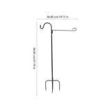 Iron Shepherd Hook with Stable Ground Stake, Heavy Duty Light Hanging Hook for Yard and Garden V1369-AZ3-W-21456